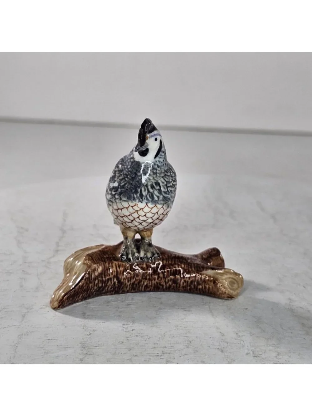 Northern Rose Porcelain Quail On Branch Figurine Little Critterz Hand-Painted